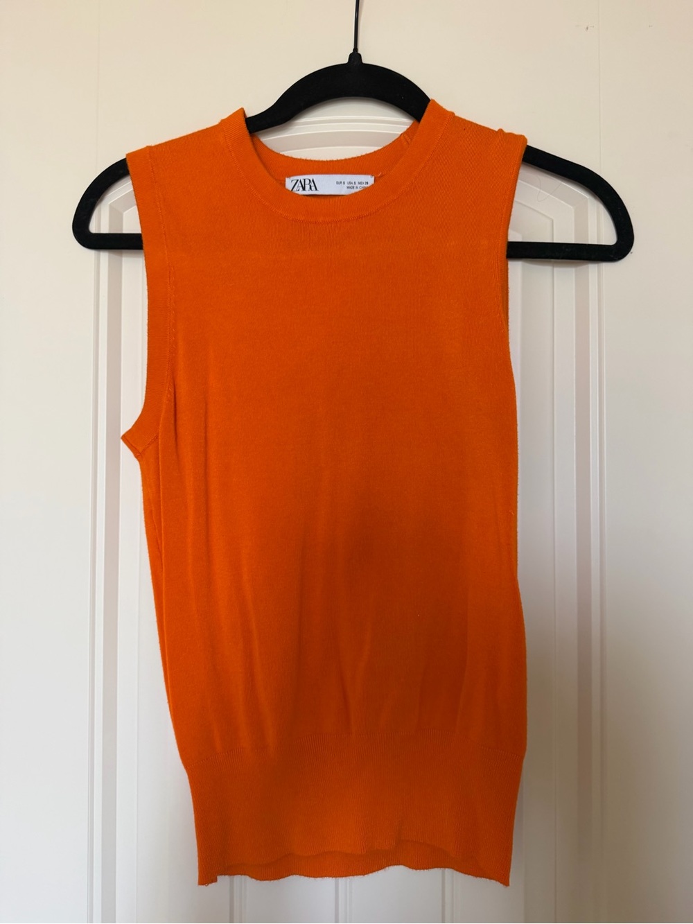 Zara Bright Orange Ribbed Knit Tank